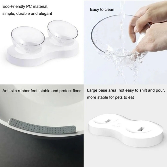 FOREYY Elevated Raised Pet Bowls for Cats & Small Dogs Stand Feeder 20° Tilt - Picture 7 of 10